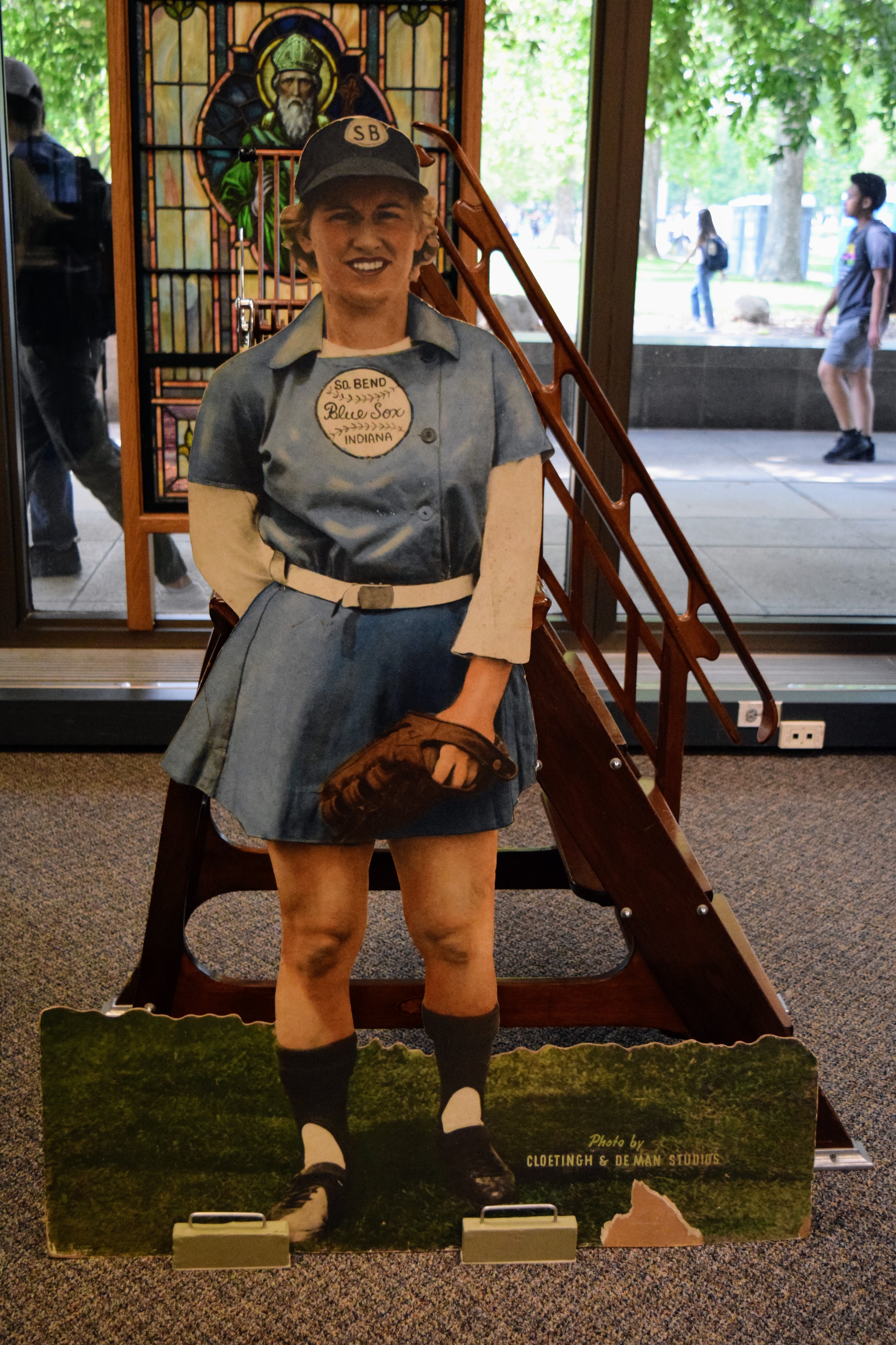 All American Girls Professional Baseball League artifacts, Jean Faut oversized cardboard cutout, c. 1950